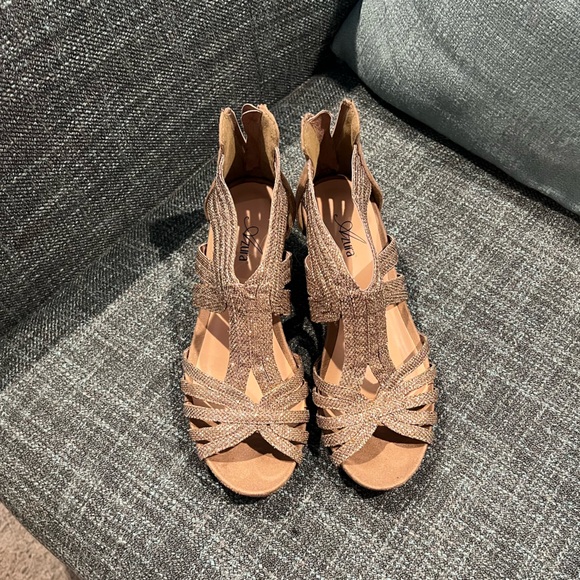 Azura Leather/Suede Sparkle Heels - Picture 1 of 4